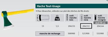 HACHE TOUT USAGE 1.5KG - MANCHE NOVAGRIP